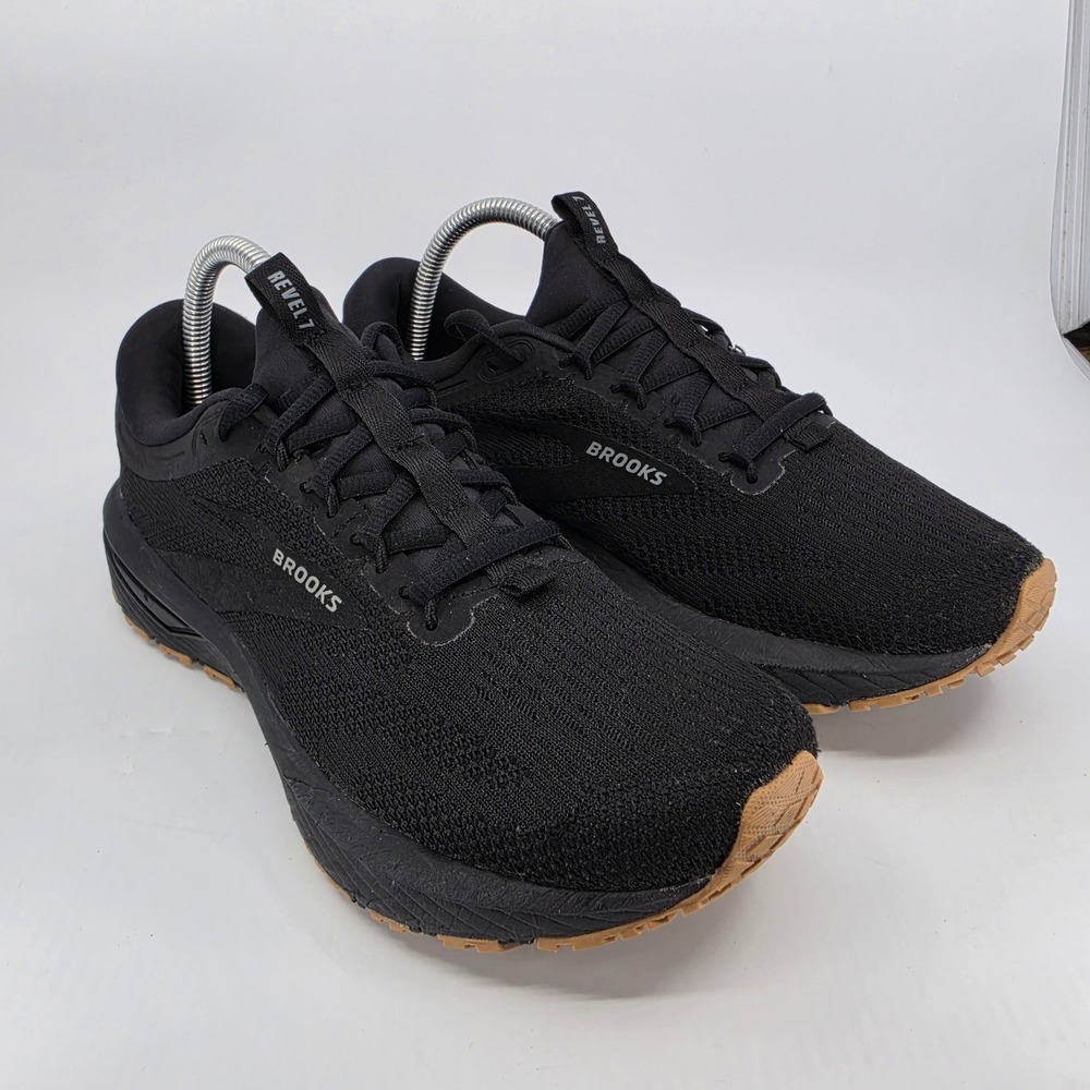 Brooks Running Shoes Womens Size 9.5 Black Gum Rubber Sole Revel 7 - Picture 4 of 10